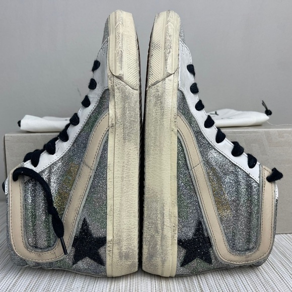 𝅺NEW Golden Goose Slide Classic High-Top Green Camouflage/Ice Sneakers Size 36 - Picture 3 of 8